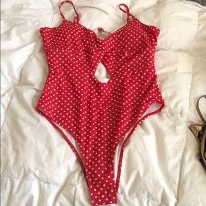 Briana k red polka dot one piece